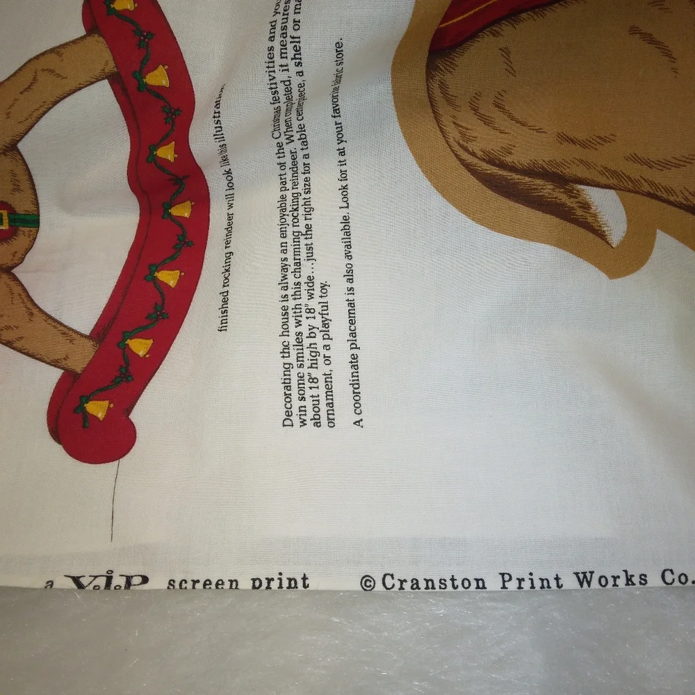 FABRIC Keepsake Crafts Rocking Reindeer fabric panel by V.I.P. Cranston
